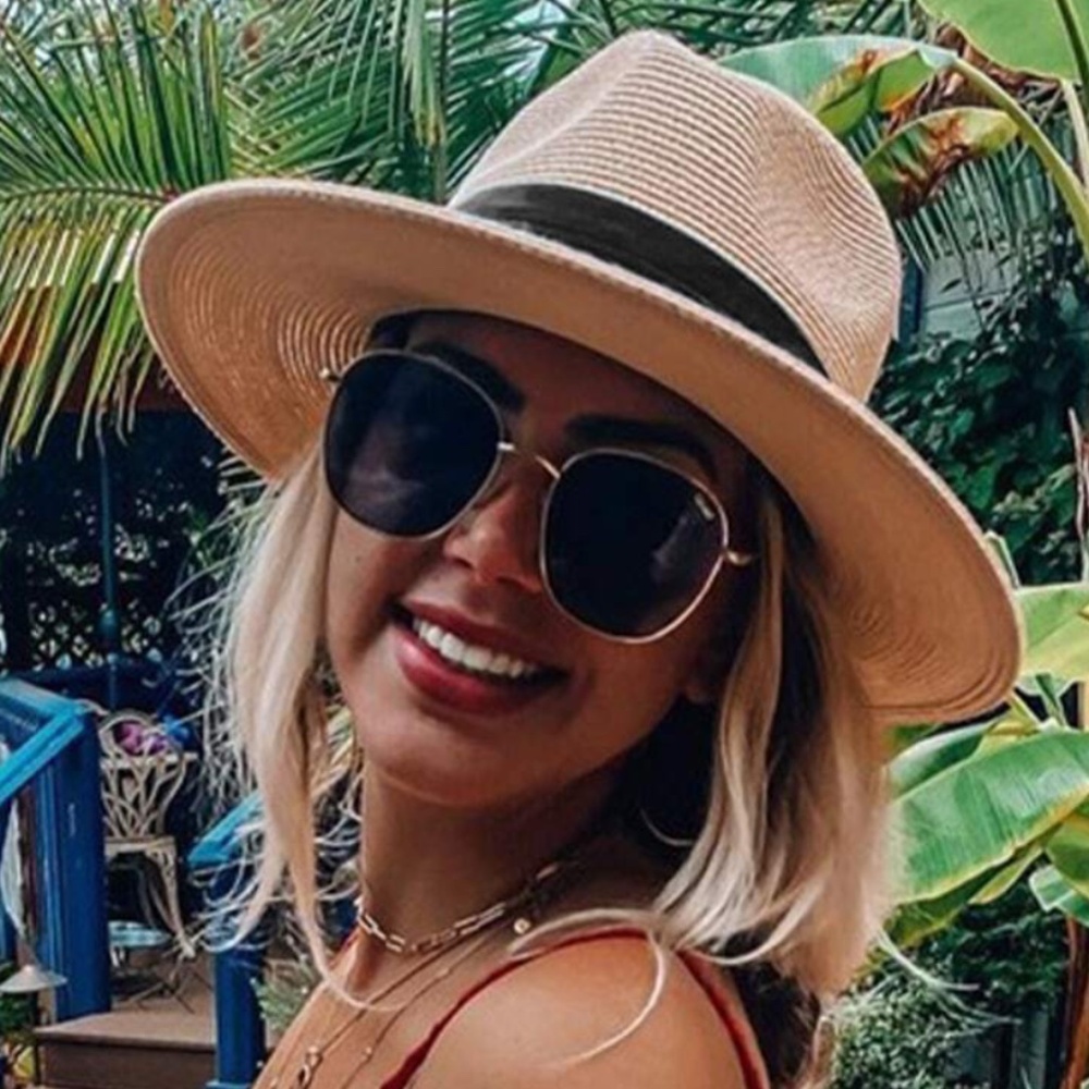 Boho Straw Ribbon Detail Minimalist Fedora Hat - Picture 1 of 5